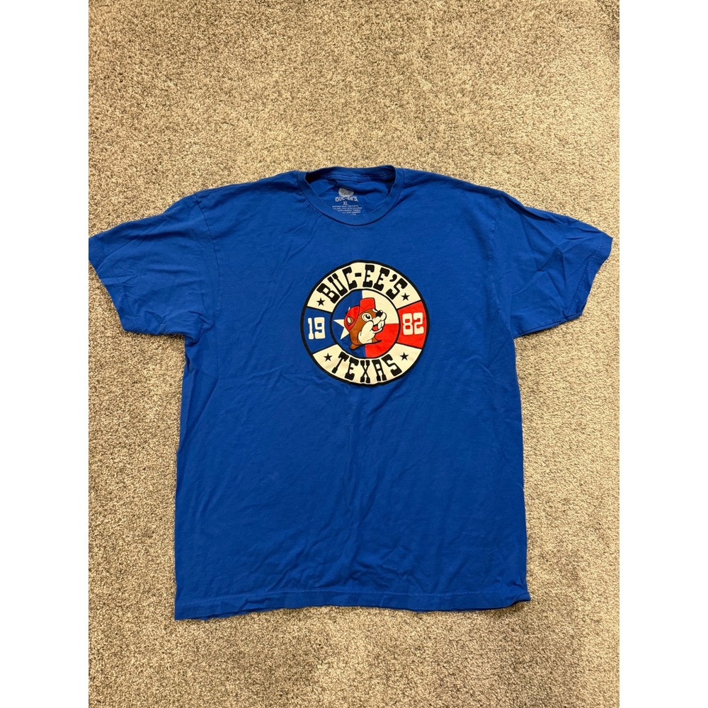 Buc-ee's‎ T-Shirt Mens XL Blue Texas 1982 Graphic Logo Short Sleeve Cotton